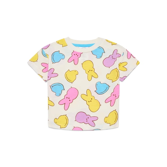 Easter Peeps Unisex Toddler Graphic Tee with Short Sleeves, Sizes 12M-5T