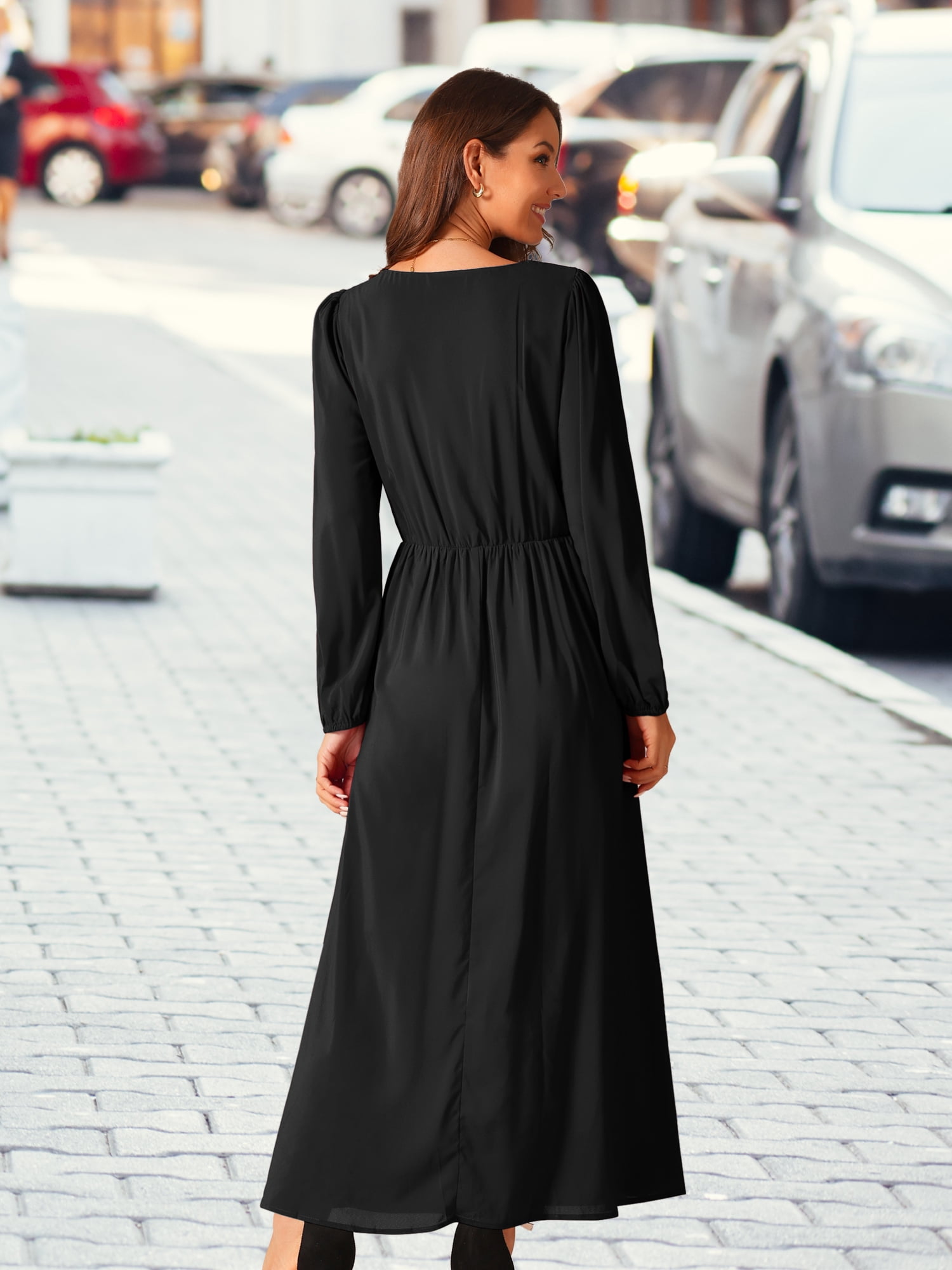 DARING DIVA Cocktail Lantern A-Line Chiffon Dress XL Black