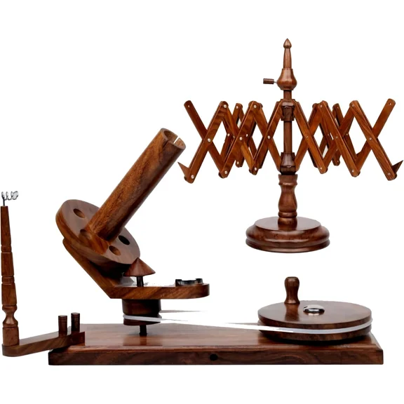 ROSEWOOD WOODEN WINDER SET FOR YARN WINDER COMBO YARN KNITTING WINDER BALL WINDER SWIFT WINDER SET HEAVY DUTY WINDER SET WOOD WINDER