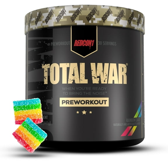 Redcon1 Total War Preworkout, Rainbow Candy, Powder, 30 Servings