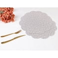 thumbnail image 6 of Unique Bargains Set of 6 Flower Placemats for Kitchen Gray 15*15in, 6 of 7
