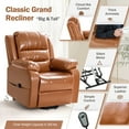 thumbnail image 5 of Homall Power Lift Recliner Chair Elderly Recliner Couch Ergonomic Power Lift Leather Couch,Brown, 5 of 7