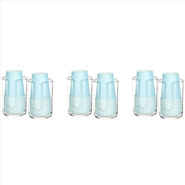 6X Soporte de Dispensador de Vasos de Acrílico de Baño para Vaso de Papel Desechable, Soporte de Vasos de para Mostrador de Habitación de Invitados de Baño