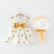 thumbnail image 3 of Gibobby Vestido sexy Vestidos de princesa sin mangas, sombrero, trajes para niñas pequeñas, conjuntos y conjuntos para niñas con para niños pequeños(Amarillo, 18-24 Meses), 3 of 4