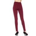 thumbnail image 2 of High Waisted Fleece Lined Leggings - 3 Inch Waistband Burgundy One Size Regular, 2 of 2