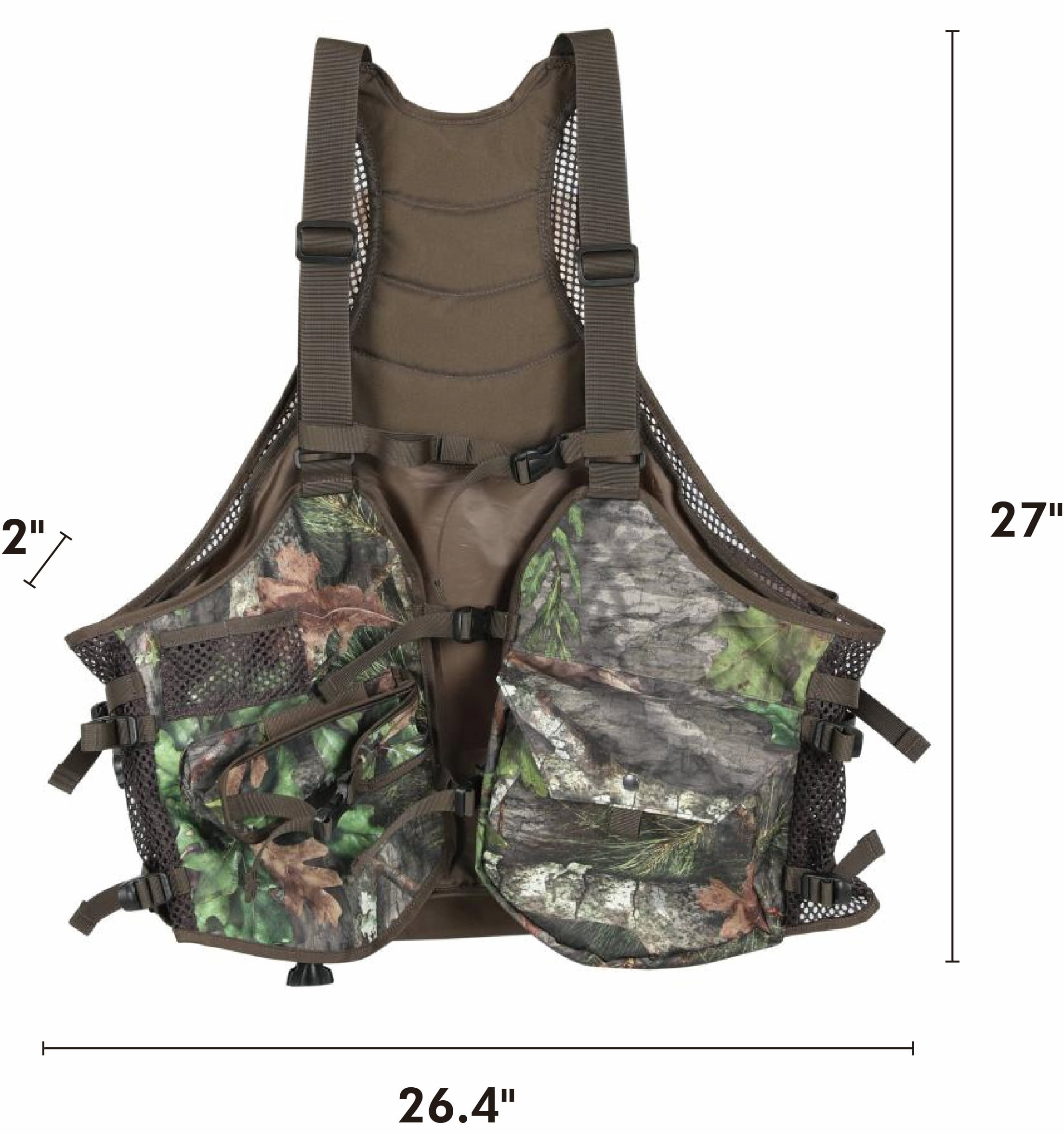 Mossy Oak Turkey Hunting Waterproof Vest with Cushion Straps, Mossy Oak Obsession Camouflage, One Size, Unisex