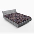 thumbnail image 2 of Ambesonne Floral Fitted Sheet, Art Botanical Spring Flowers, Full Size, Night Blue and Fern Green, 2 of 5