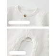 thumbnail image 5 of KPOPLK Baby Boy Girl Clothes Basic Solid Color Fleece Long Sleeve Romper Jumpsuit One-Piece Bodysuit Winter Clothes(White,3-6 Months), 5 of 9