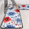 thumbnail image 2 of Kitchen Rugs Sets Of 2,Pioneer Flower Floral Print Pattern Anti Fatigue Kitchen Mat Rugs Non Slip Washable,Decorative Kitchen Floor Mats for Kitchen,Sink,Laundry,17"x47"+17"x47", 2 of 5