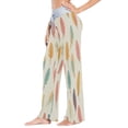 thumbnail image 3 of Women's Long Sleep Pants Home Pants Sleep Pants Wide-Leg Pants Design Elastic Fabric Casual Pants XS Cute Feather, 3 of 7