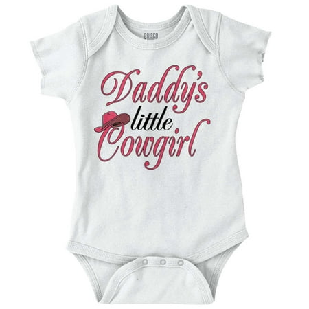 

Daddy Little Cowgirl Southern Western Cute Baby Bodysuit Jumper Girls Brisco Brands
