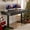Black Walnut, variant on 55" x 23" Electric Height Adjustable Desk with Drawers, Dark Walnut, Retro Curved Corner, Home Office
