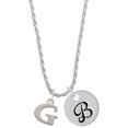 thumbnail image 1 of Delight Jewelry Silvertone Large Initial - G - Silvertone Script Initial Disc - B - Charm Necklace, 20"+3", 1 of 4