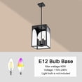 thumbnail image 2 of Melucee 4-light Outdoor Pendant Light for Porch, Black Outdoor Hanging Light Fixture with E12 Light Holder, 2 of 7