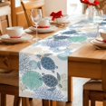 thumbnail image 5 of Ocean Turtle Table Runner 72 Inches, Nautical Sea Coral Conch Shells Watercolor Bed Runner Dresser Scarves Tabletop for Indoor Outdoor Parties/Ceremony/Banquet, 14" x 72", 5 of 9