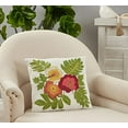 thumbnail image 2 of Fennco Styles Hand Beaded Garden Flowers Cotton Throw Pillow Cover 16" W x 16" L - Multicolored Floral Cushion Case for Home, Couch, Living Room, Seasonal Décor, Special Occasion, 2 of 4