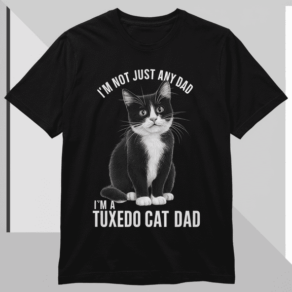 Tuxedo Cat Father's Day gift for Best Cat Dad Ever T-Shirt