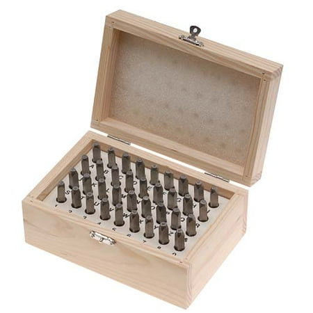 Letter Punch Set - Beadsmith 36 Piece Letter & Number Punch Set For Stamping Metal 1/16 Inch 1.5mm (1 Set W/ Wood Case)