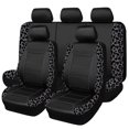 thumbnail image 1 of Fundas para asientos de auto Flying Banner, estampado leopardo gris y negro, 8 piezas, 1 of 6