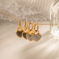 thumbnail image 2 of sweethay Pendientes de aro de corazón para mujer, estilo dulce de circón, forma de cerradura exagerada, gancho para la oreja, joyería, Ropa, zapatos y accesorios Miscelánea Negro, 2 of 6