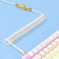 thumbnail image 4 of MAMBASNAKE C02 Coiled Keyboard Cable, Custom USB-C Cable for Mechanical Keyboard, Double-Sleeved TPU Spring Cable for Gaming Keyboard, Type-C to USB-A, Detachable Gold Aviation Connector-Transparent, 4 of 5