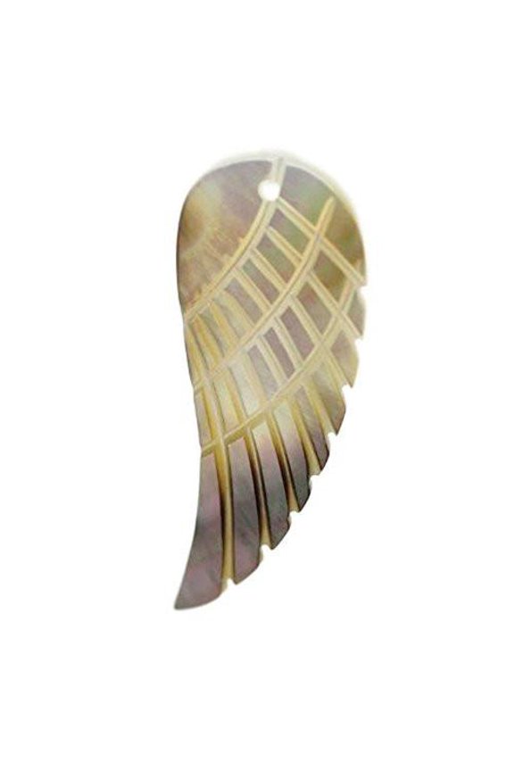 Black Lip Shell Wing Charm Pendant for Necklace