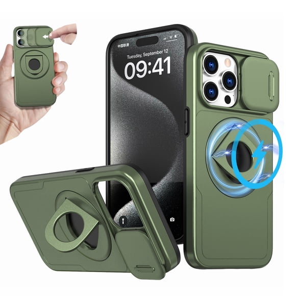 Ancove for iPhone 11 Pro Rugged Case,[Compatible with Mag Safe] Magnetic Ring Holder Kickstand Shockproof Military Grade Drop Protection Phone Cover Case for Apple iPhone 11 Pro,Olivegreen