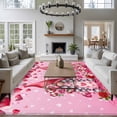 thumbnail image 3 of Large Area Rugs for Living Room Bedroom, Valentine's Day 8'x10' Rug Washable Carpet Runner Indoor Outdoor, Ombre Pink Gnomes Love Roses Romantic Non Slip Floor Mats Rug for Kitchen, Patio, 3 of 8