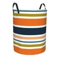 thumbnail image 2 of Balery Colorful Pastel Stripes Round Laundry Basket with Handles Waterproof Freestanding Laundry Hamper for Clothes Toys in the Dorm and Family-Small, 2 of 8