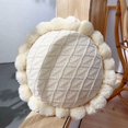 thumbnail image 1 of Cojín Boho con Borlas, Cojín Decorativo Redondo para Cama y Cojines de Sofá, para Interior, Cojines Decorativos con Relleno, 50 CM, Beige, 1 of 5