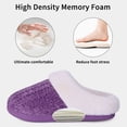 thumbnail image 3 of Smile Popcorn Fuzzy Slippers for Women with Memory Foam Cozy Chenille Knit Fleece Lined House Shoes, Purple, 3 of 7