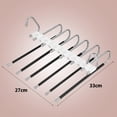thumbnail image 4 of FBXGT 4PCS Perchas Ganchos para Pantalones Ropa De 6 Niveles de Acero Inoxidable Tipo S Multifuncional Perchas Plegables Antideslizantes Organizadores De Almacenamiento para Faldas Bufandas (4), 4 of 7