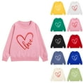 thumbnail image 6 of YunPes Girls Cute Heart Print Sweatshirt Fall Winter Oversized Crewneck Pullover Tops Fleece Long Sleeve Loose Fit Sweater Shirt, 6 of 7