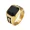 Gold, variant on Men Stainless Steel Cross Ring Black Gemstone Cross Eternity Promise Wedding Band Gold Size 11