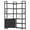 Black, variant on Casendy 71" Corner Bookshelf, 6 Tier Bookcase with Storage Cabinet & Rocks, Adjustable Shape Book Case Display Storage Shelf for Living Room, Black
