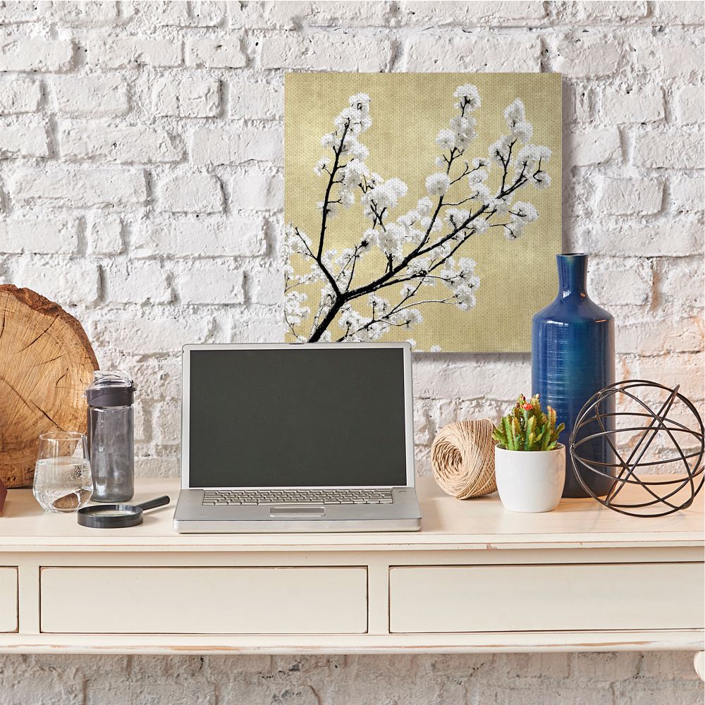 Stupell Industries Top of Cherry Blossom Tree Over Neutral Tan Designed by Kate Bennett