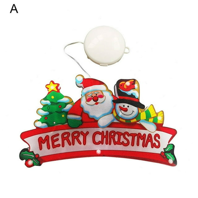 MesaSe Window Silhouette Light LED Christmas Patterns Integrated Lighted Christmas Window Santa Claus Decoration for Home Use