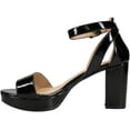 thumbnail image 2 of Chinese Laundry Go On Black Patent Ankle Strap Open Toe Block Heeled Sandals (Black Patent New, 10), 2 of 6