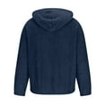 thumbnail image 5 of HOOMEUMY Mens Double-Faced Felvet Jacket Classic Solid Coat Crew Neck Jacket Stretch Design Casual Workout Drop Shoulder Clothes Fashion 2025 Trendy Navy S, 5 of 5