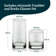 thumbnail image 4 of Libbey Cabos 16-Piece Rocks and Tumbler Glasses Set, Angled Glass Cups Set for Water, Juices, and More, Dishwasher-Safe Modern Glassware, 4 of 7