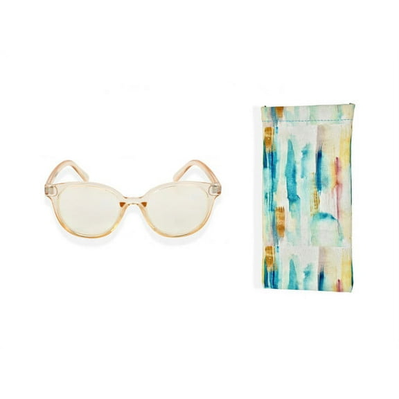 eyeSQUARED Adult Blue Light Blocking Glasses with Blue Eco Friendly Case for Women