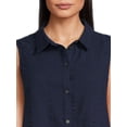 thumbnail image 4 of Time and Tru Women's Sleeveless Shirt Dress, Sizes XS-XXXL, 4 of 5