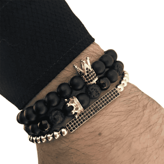 DESIGNICE 2026 New Pulseras Para Hombres Black Copper Beads Guy Gifts Boys Birthday Gift Bracelet for Men for Casual Party Work Style 6