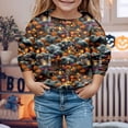 thumbnail image 2 of Aihuaihua Halloween Girls Hoodies Pumpkin Print Long Sleeve Pullover Sweatshirts for Kids Casual Fall Winter Tops Cozy and Comfortable Style, 2 of 4