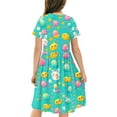 thumbnail image 4 of Hrsba Kids Summer Dress,Casual Dress for Girls,Toddler Kids Girls Print Short Sleeve Stretchy Dress A Line Dress, 4 of 5
