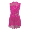 thumbnail image 4 of LiiYii Girls Latin Jazz Lyrical Dance Dress Ballroom Dancewear Ballerina Outfits High-Low Hem Tutu Skirt Hot Pink 16, 4 of 7