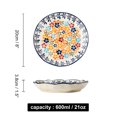 thumbnail image 3 of Qeeadeea Ceramic Soup Plate Set Of 2, 21oz Stackable Pasta Salad Bowls Colorful , Kitchen Serving Salad Plates-8 in-colorful flowers, 3 of 7