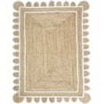 thumbnail image 1 of Shiv Shakti Exports Wave Scalloped Natural Jute Rug, Boho Area Rug, Braided Rug, Coastal Farmhouse Scallop Rug, Off White (9x15 Feet), 1 of 6