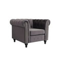 thumbnail image 2 of Home Square 3 Piece cMavi Velvet Living Room Furniture Set, Modern, Gray, 2 of 9