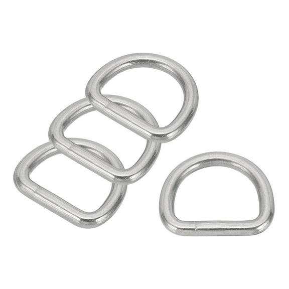 Metal Ring Marine Grade 316 Stainless Steel Seamless D-Ring 3x15x12mm